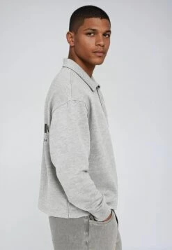 RELIGION UK CROPPED ZIP SWEATSHIRT GREY MARL -Religion Clothing 0002 Curves 1