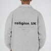 RELIGION UK CROPPED ZIP SWEATSHIRT GREY MARL