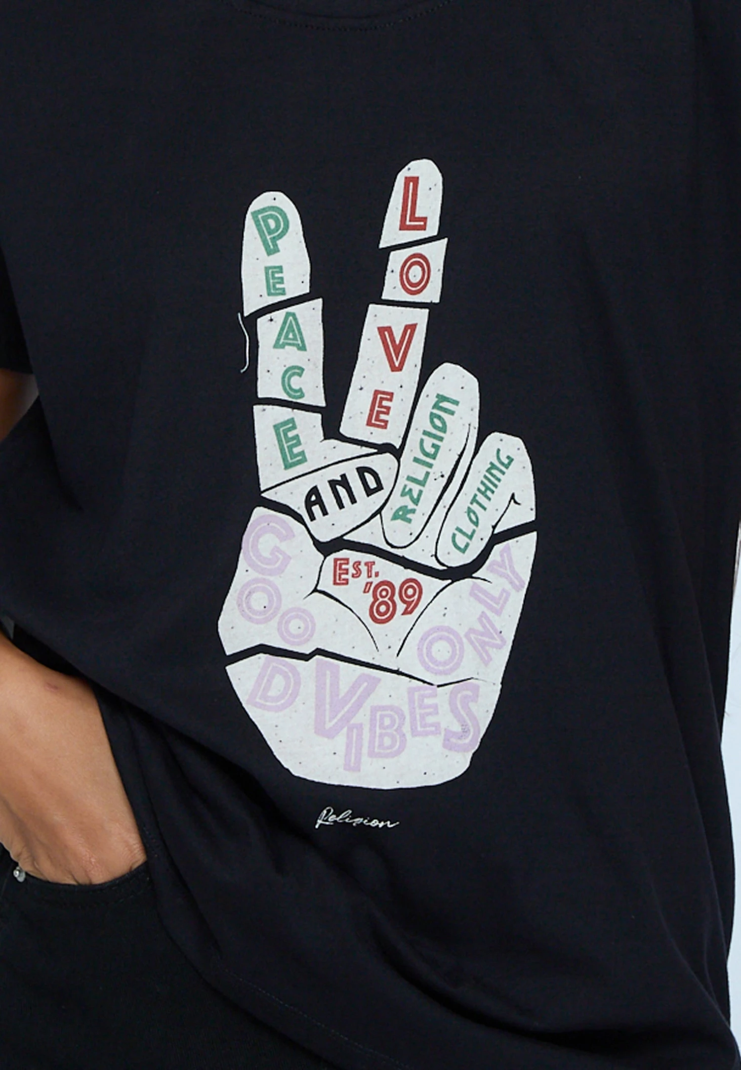 ROCK T-SHIRT PEACE BLACK 3 ROCK T-SHIRT PEACE BLACK - Image 3