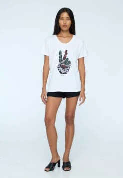 ROCK T-SHIRT PEACE WHITE 10 ROCK T-SHIRT PEACE WHITE -Religion Clothing 07BRKT17WHITE2