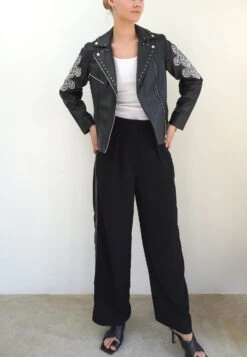 AERIAL LEATHER JACKET BLACK -Religion Clothing 07IAEJ91 BLACK1