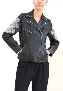 AERIAL LEATHER JACKET BLACK -Religion Clothing 07IAEJ91 BLACK5