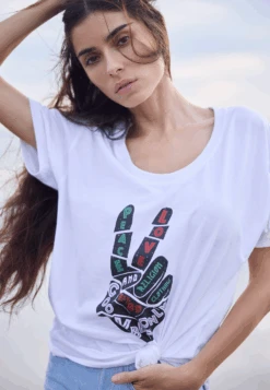 ROCK T-SHIRT PEACE WHITE