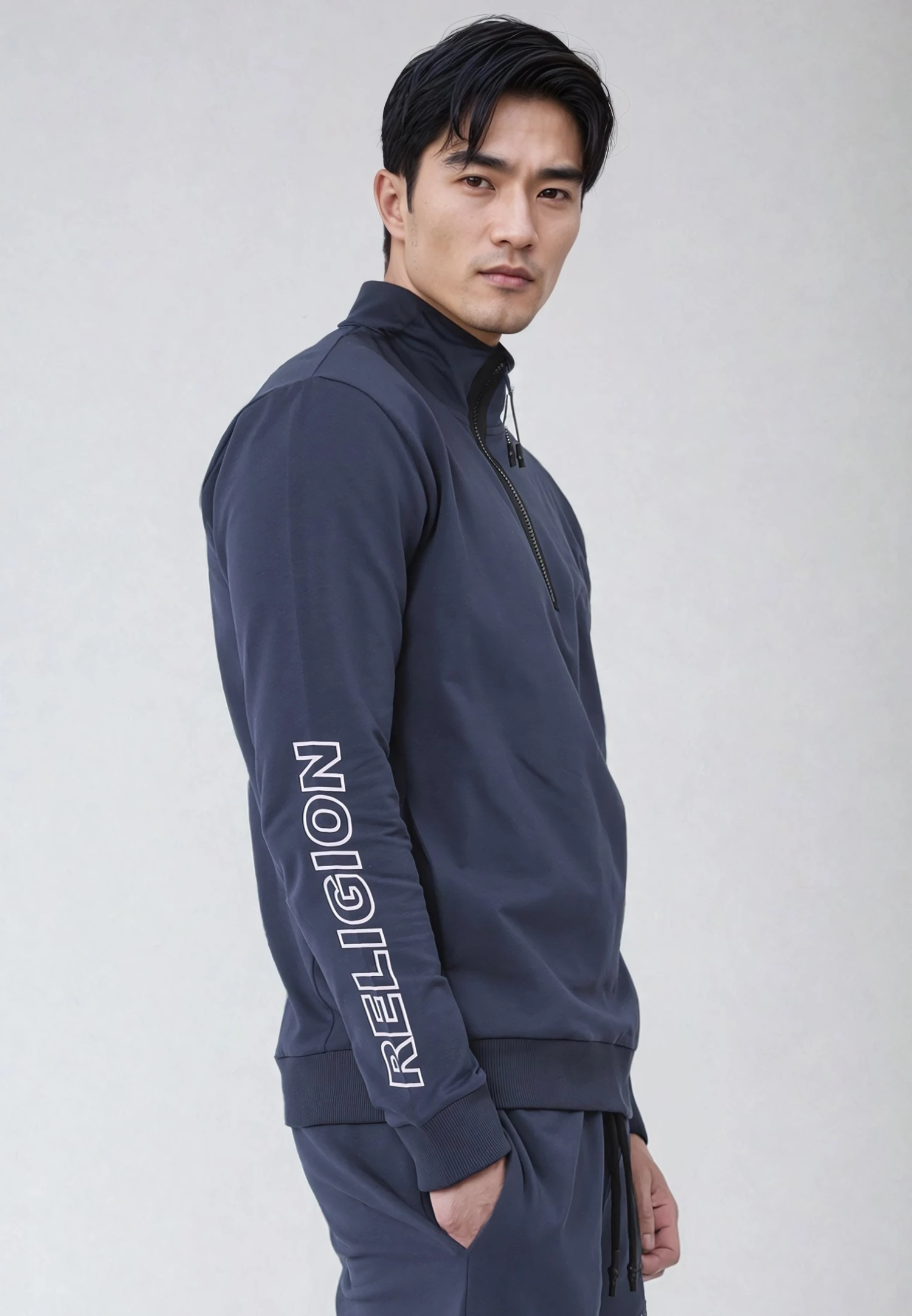 PYRAMID HALF ZIPS INDIGO 2 PYRAMID HALF ZIPS INDIGO - Image 2