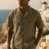 MYKONOS DOUBLE POCKET HOLIDAY SHIRT MOSS GREEN