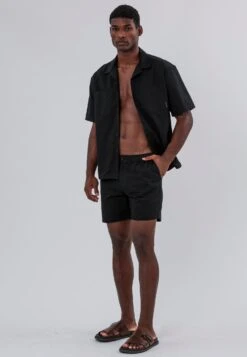 MARBELLA ELASTICATED HOLIDAY SHORTS JET BLACK 11 MARBELLA ELASTICATED HOLIDAY SHORTS JET BLACK -Religion Clothing 15HESP53ELASTICATEDSHORTJETBLACK 3
