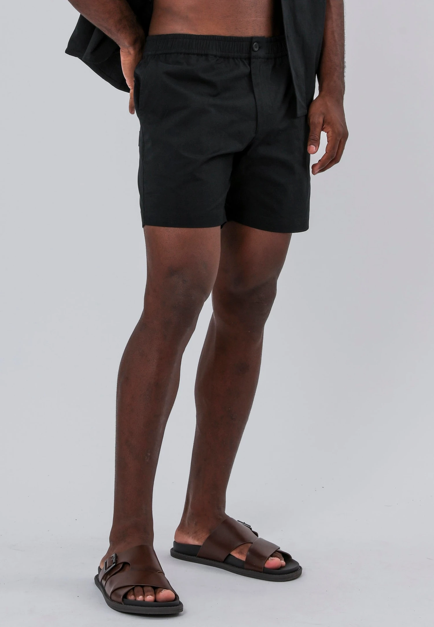MARBELLA ELASTICATED HOLIDAY SHORTS JET BLACK 5 MARBELLA ELASTICATED HOLIDAY SHORTS JET BLACK - Image 5