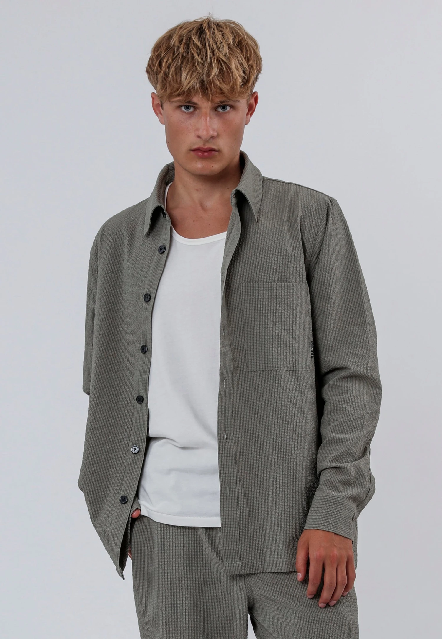 MYKONOS LONG SLEEVE HOLIDAY SHIRT MOSS GREEN 5 MYKONOS LONG SLEEVE HOLIDAY SHIRT MOSS GREEN - Image 5