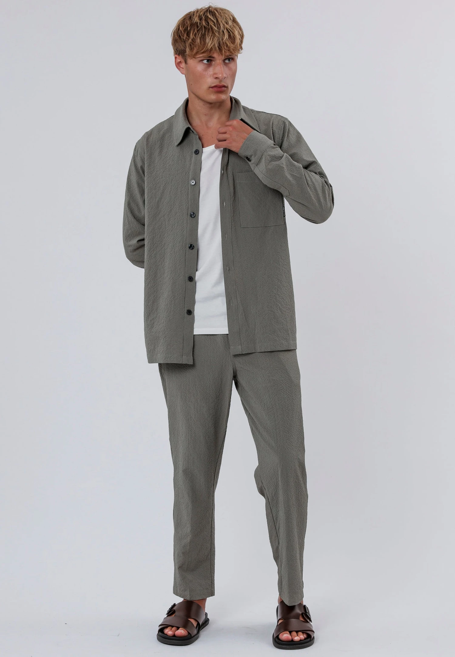 MYKONOS LONG SLEEVE HOLIDAY SHIRT MOSS GREEN 2 MYKONOS LONG SLEEVE HOLIDAY SHIRT MOSS GREEN - Image 2