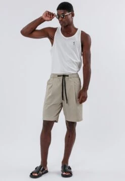 MONACO PLEATED LINEN BLEND HOLIDAY SHORTS SHELL -Religion Clothing 15HPAP66PLEATEDSHORTSHELL 3