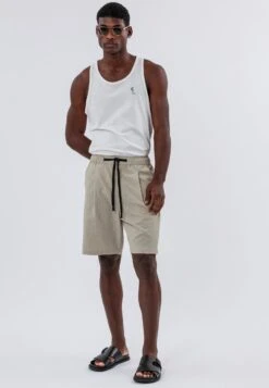 MONACO PLEATED LINEN BLEND HOLIDAY SHORTS SHELL -Religion Clothing 15HPAP66PLEATEDSHORTSHELL 4