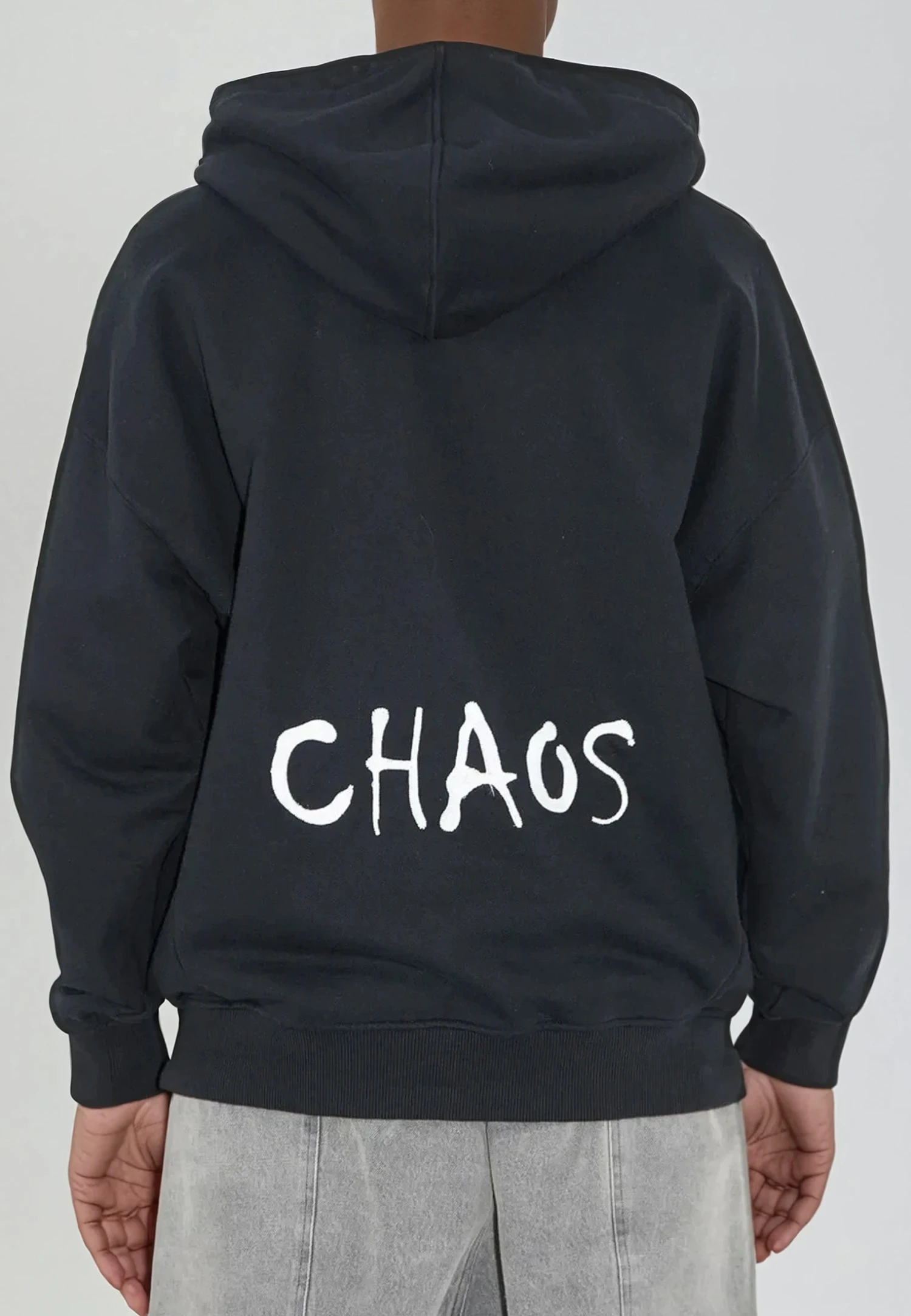 EMBROIDERY CHAOS HOODIE BLACK 6 EMBROIDERY CHAOS HOODIE BLACK - Image 6