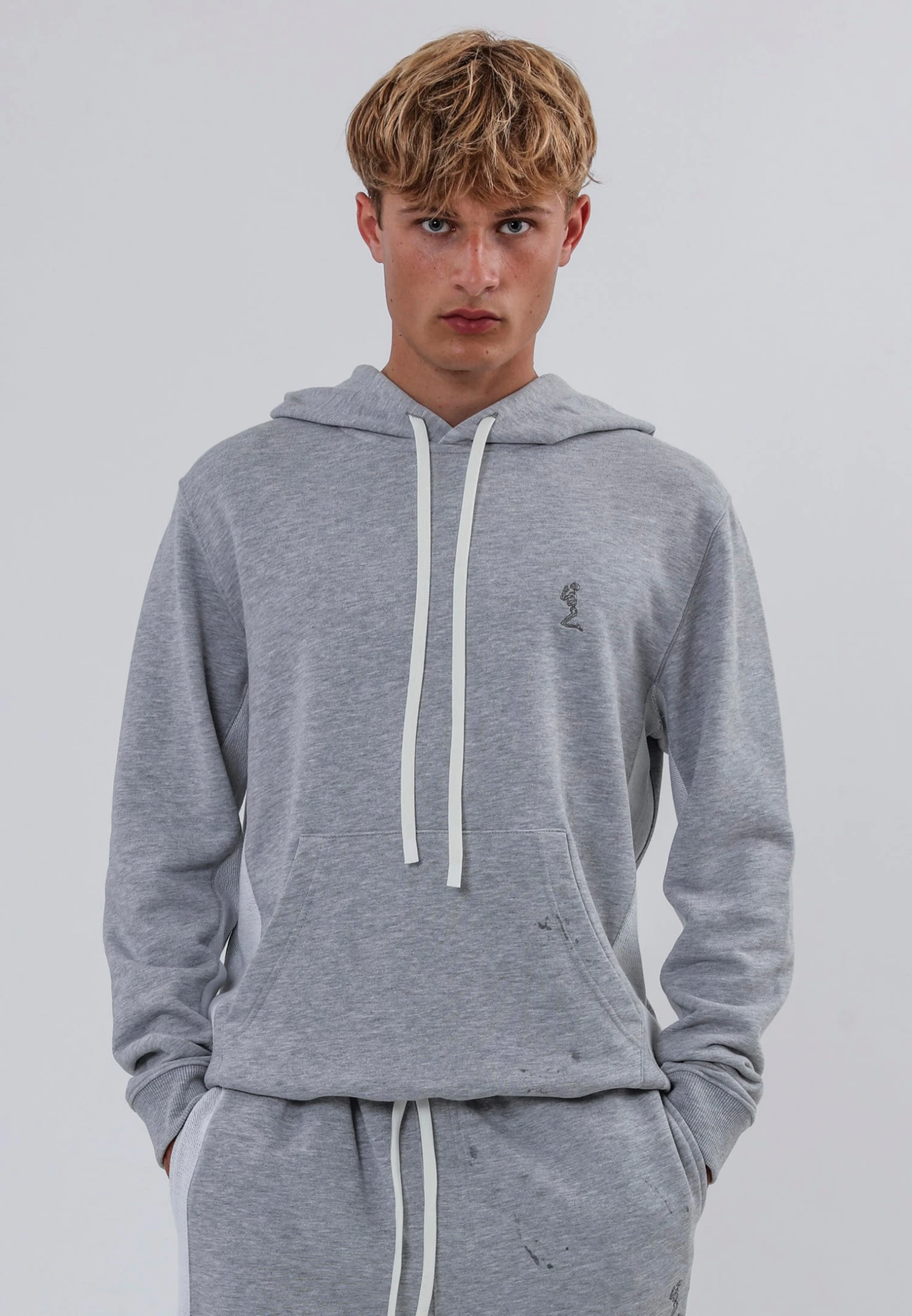 REVERSE HOODIE GREY MARL 1 REVERSE HOODIE GREY MARL