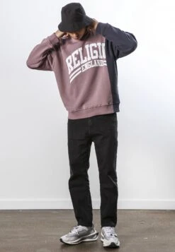SPLIT SWEAT DEEP MAUVE -Religion Clothing 33TSLW67 SPLITSWEAT DEEPMAUVE INK5