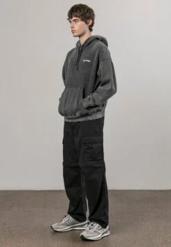 EMBROIDERED HOODIE BLACK ACID WASH -Religion Clothing 34TEWJ58BLACKACIDWASH1