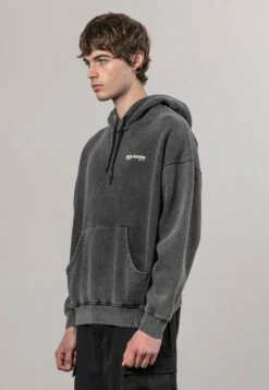 EMBROIDERED HOODIE BLACK ACID WASH -Religion Clothing 34TEWJ58BLACKACIDWASH2