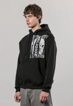RIPPED HOODIE BLACK -Religion Clothing 34TRPW74BLACK1
