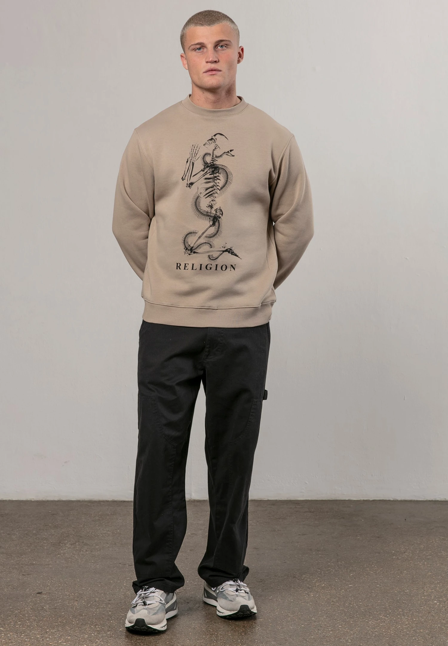 XRAY SKEL N SNAKE SWEAT FAWN 4 XRAY SKEL N SNAKE SWEAT FAWN - Image 4