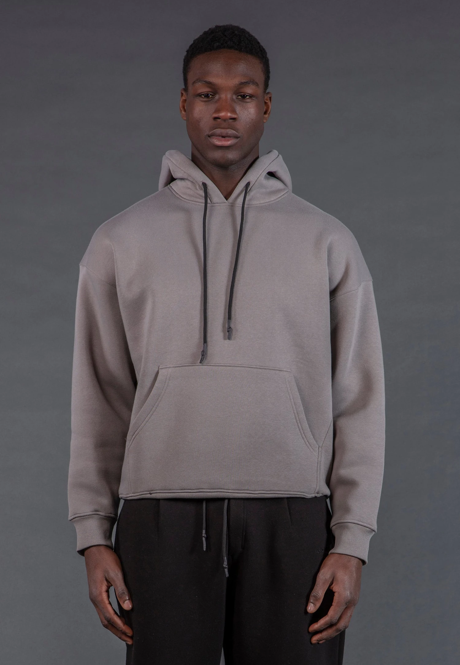 KNITTED RELIGION HOODIE CEMENT GREY 2 KNITTED RELIGION HOODIE CEMENT GREY - Image 2