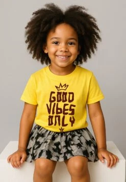 Kids GOOD VIBES GIRLS T-SHIRT YELLOW