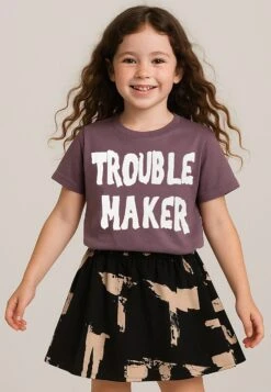 Kids TROUBLE MAKER GIRLS T-SHIRT MAUVE