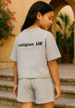Kids RELIGION GIRLS OVERSIZED T-SHIRT GREY MARL