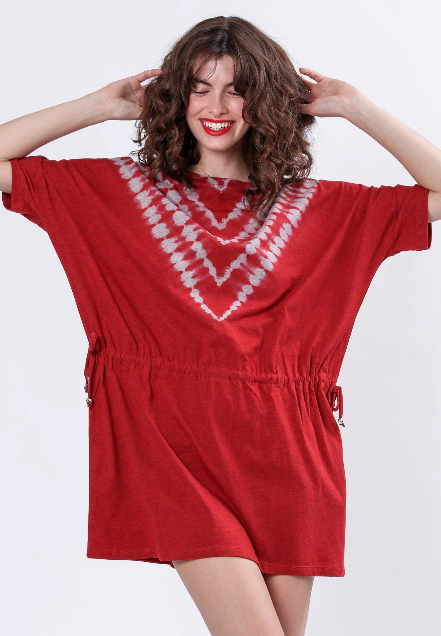 FOREVER DRESS BRICK RED & MAUVE 1 FOREVER DRESS BRICK RED & MAUVE