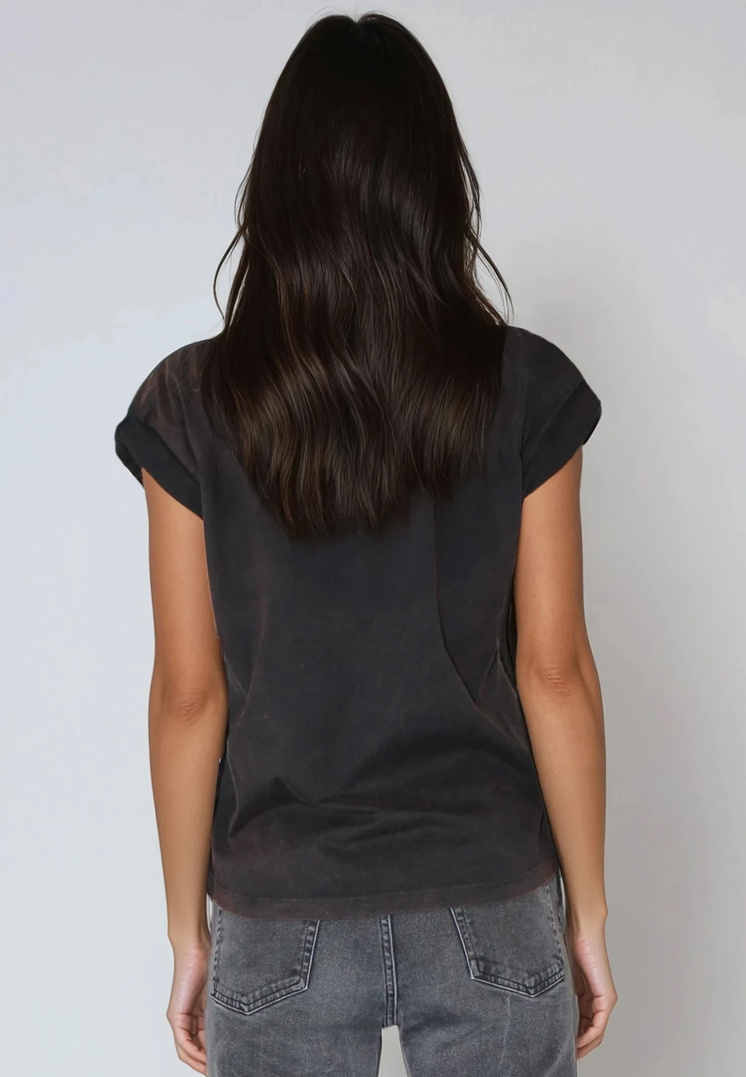 ROLLED CAP SLEEVE CHOCOLATE RUST 3 ROLLED CAP SLEEVE CHOCOLATE RUST - Image 3