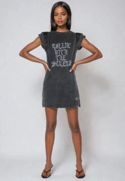 SEQUIN DRESS PIGMENT DYE 8 SEQUIN DRESS PIGMENT DYE -Religion Clothing 55BSQD70BLACK2