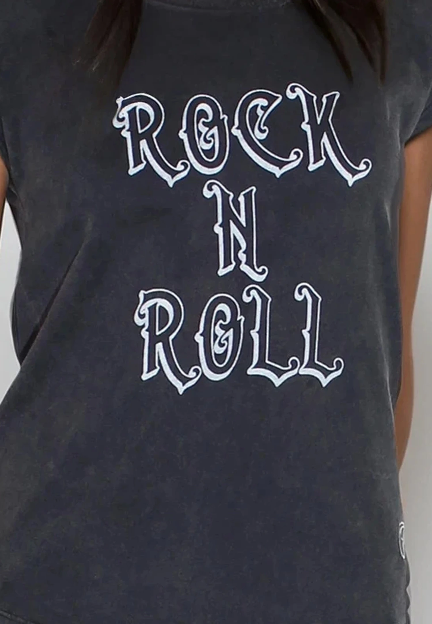 SPLIT SHOULDER T-SHIRT VINTAGE BLACK 6 SPLIT SHOULDER T-SHIRT VINTAGE BLACK - Image 6