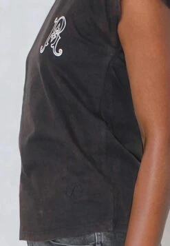 SPLIT SHOULDER T-SHIRT CHOCOLATE RUST 11 SPLIT SHOULDER T-SHIRT CHOCOLATE RUST -Religion Clothing 55BSST87RUST4