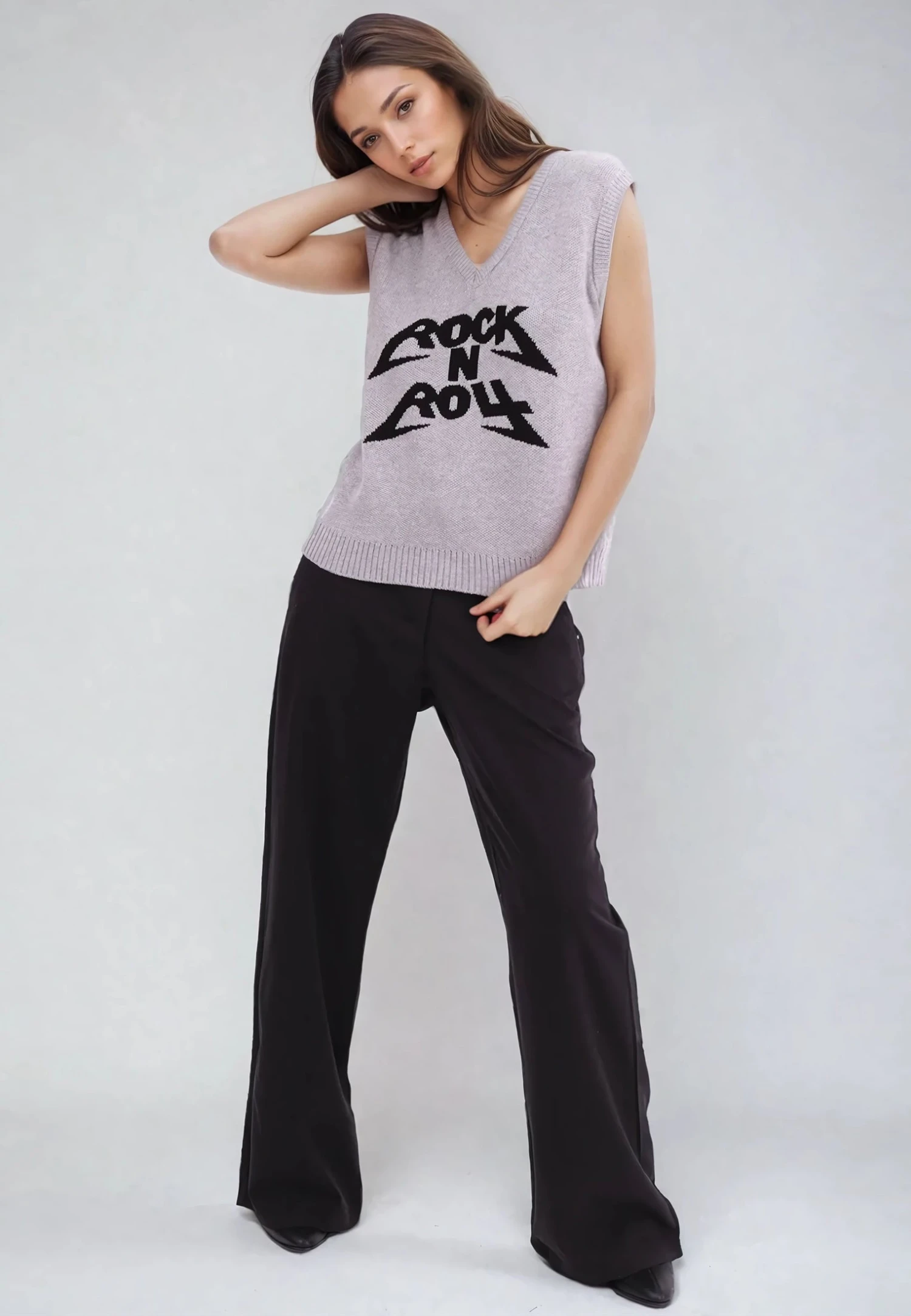 REBEL GILET ROCK N ROLL GREY 2 REBEL GILET ROCK N ROLL GREY - Image 2