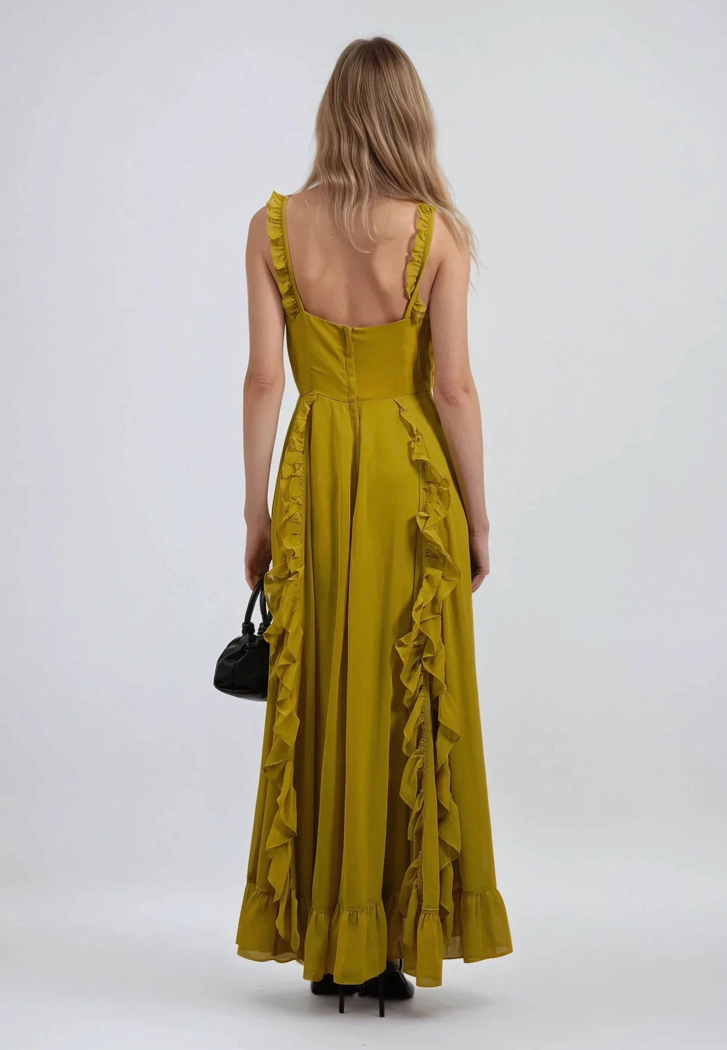 KATE MAXI DRESS OCHRE 3 KATE MAXI DRESS OCHRE - Image 3