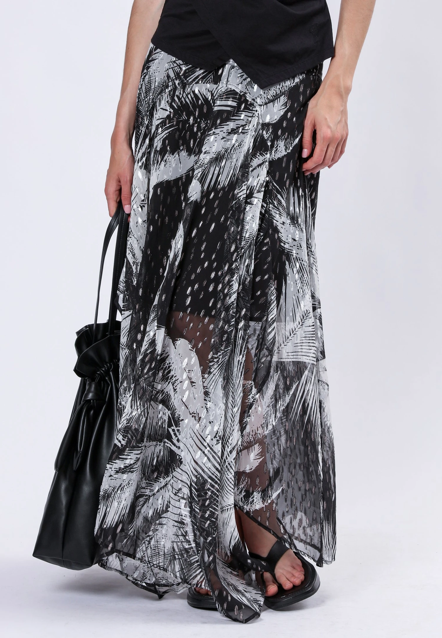 TANZANITE SKIRT PALM PRINT 1 TANZANITE SKIRT PALM PRINT