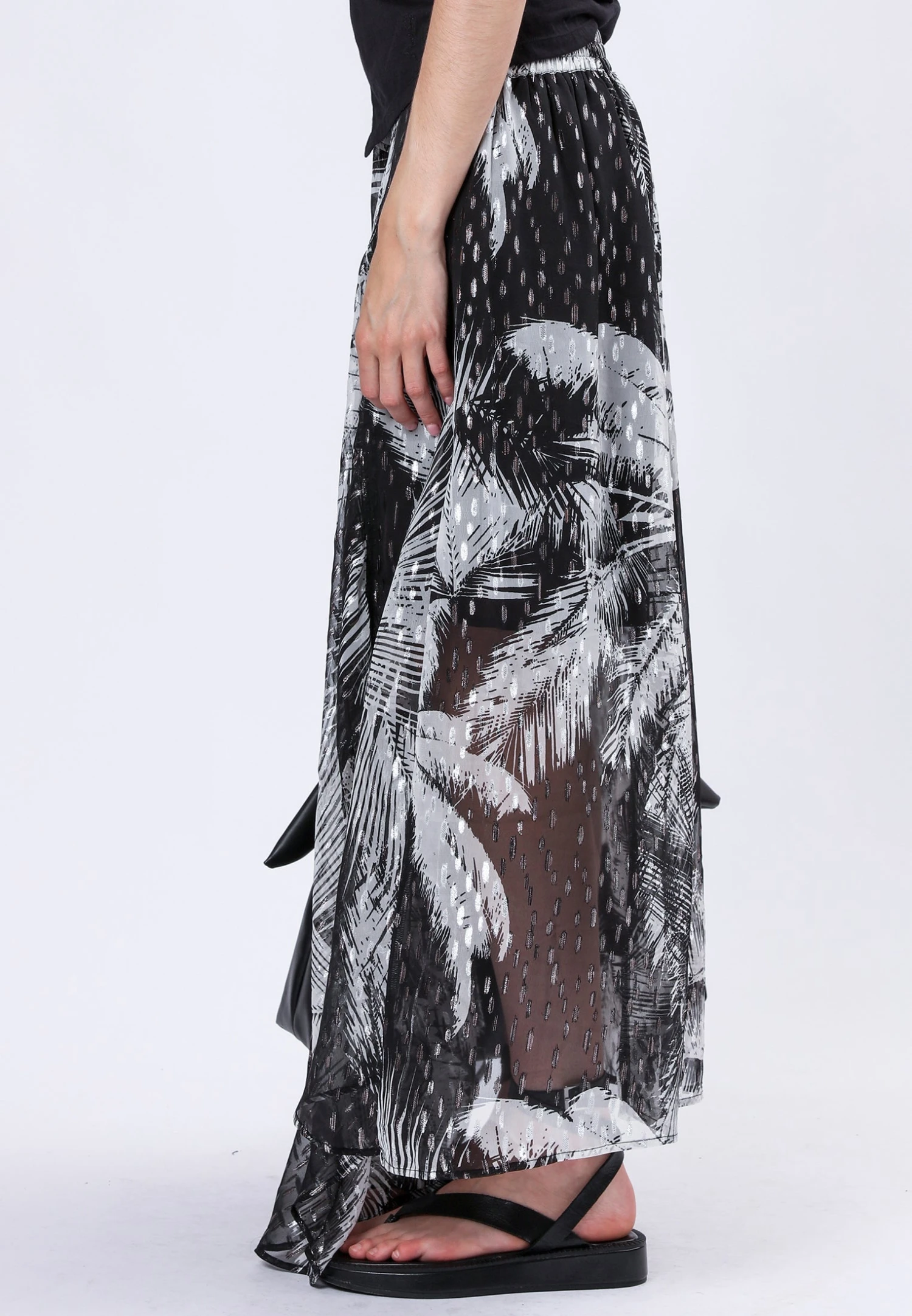 TANZANITE SKIRT PALM PRINT 3 TANZANITE SKIRT PALM PRINT - Image 3