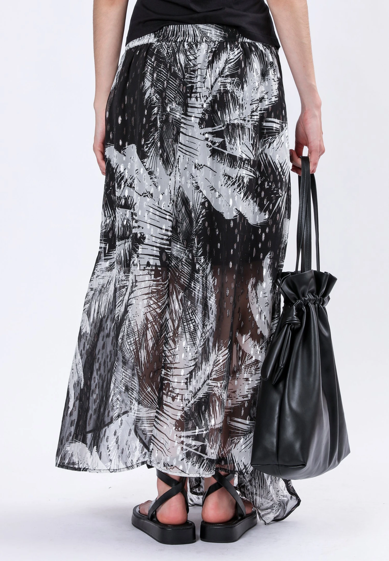 TANZANITE SKIRT PALM PRINT 2 TANZANITE SKIRT PALM PRINT - Image 2