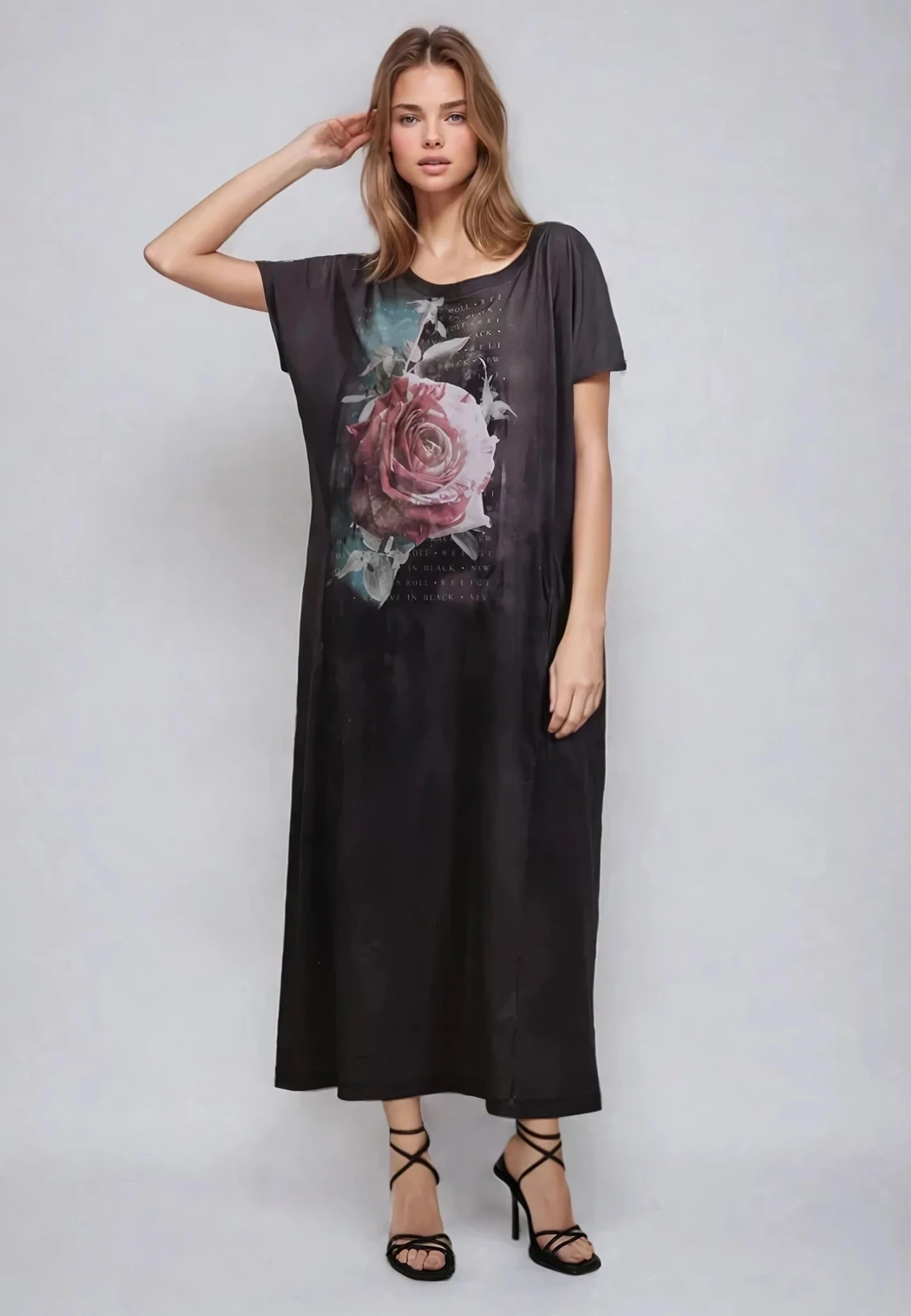 CLOAK MAXI TEE DRESS BLUSH GRAPHIC 1 CLOAK MAXI TEE DRESS BLUSH GRAPHIC