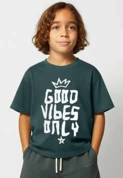 Kids GOOD VIBES BOYS T-SHIRT BOTTLE GREEN