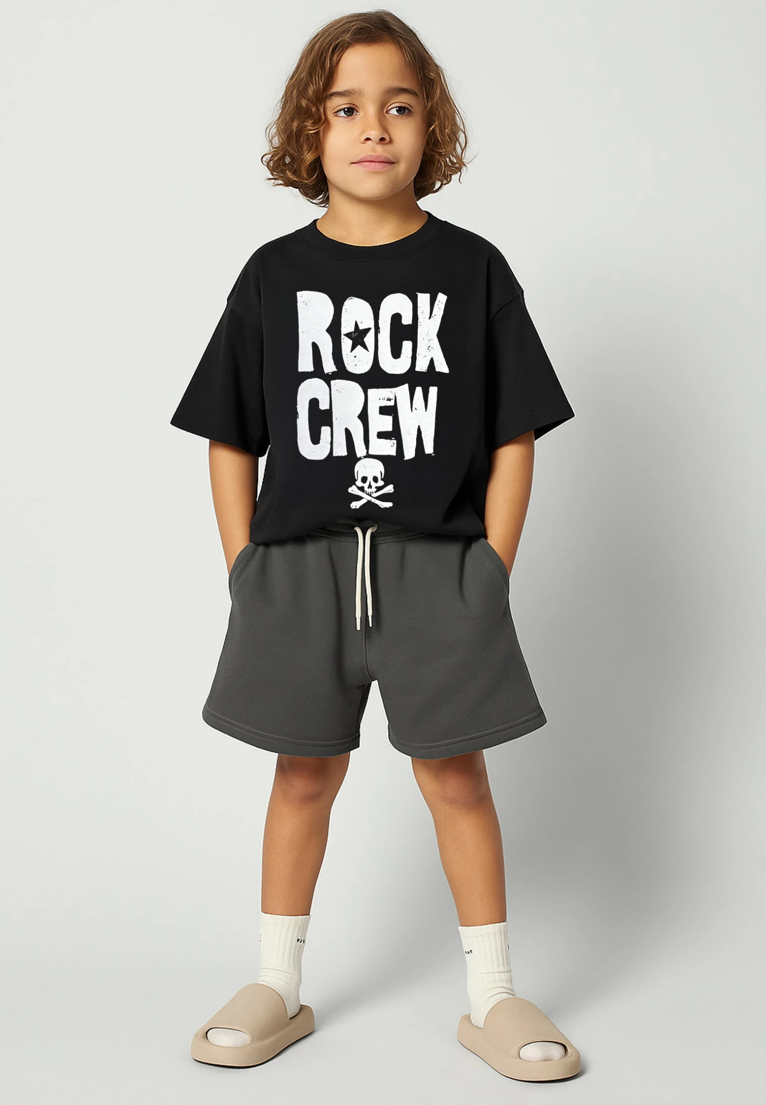 Kids ROCK CREW BOYS T-SHIRT BLACK 2 Kids ROCK CREW BOYS T-SHIRT BLACK - Image 2