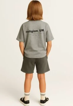 Kids RELIGION BOYS OVERSIZED T-SHIRT GREY MARL 6 Kids RELIGION BOYS OVERSIZED T-SHIRT GREY MARL -Religion Clothing 614RUN70GREYMARL4