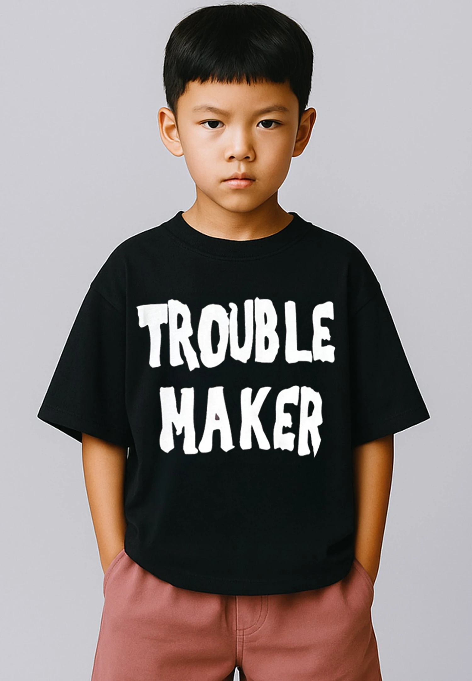 Kids TROUBLE MAKER BOYS T-SHIRT BLACK 2 Kids TROUBLE MAKER BOYS T-SHIRT BLACK - Image 2