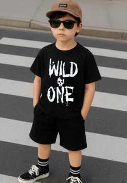 Kids WILD ONE BOYS T-SHIRT BLACK -Religion Clothing 614WON03