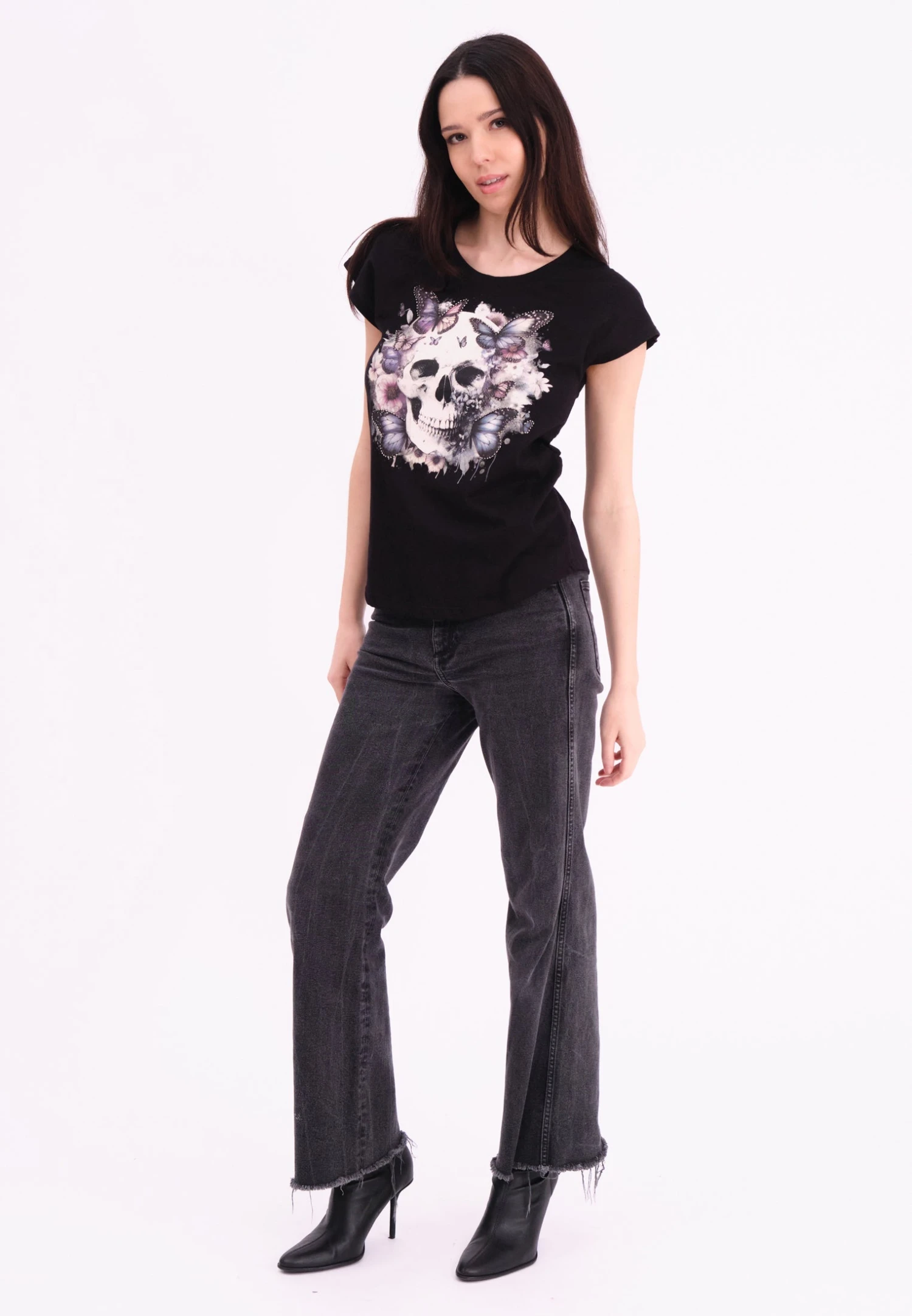 JILLIAN T-SHIRT BLACK SKULL 4 JILLIAN T-SHIRT BLACK SKULL - Image 4