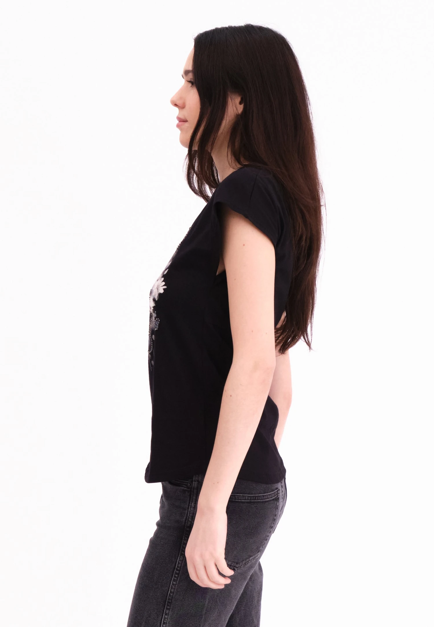 JILLIAN T-SHIRT BLACK SKULL 3 JILLIAN T-SHIRT BLACK SKULL - Image 3