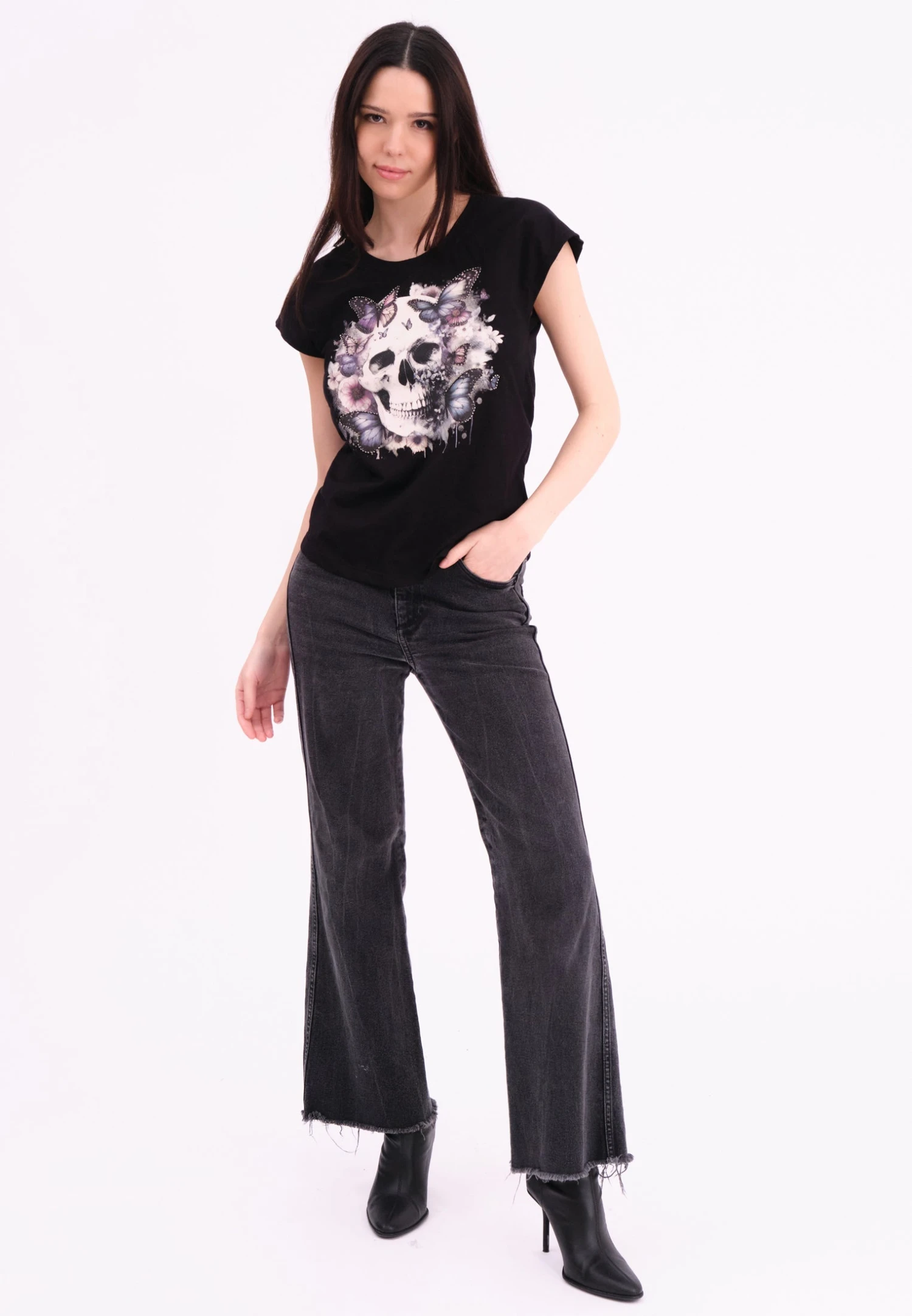 JILLIAN T-SHIRT BLACK SKULL 5 JILLIAN T-SHIRT BLACK SKULL - Image 5