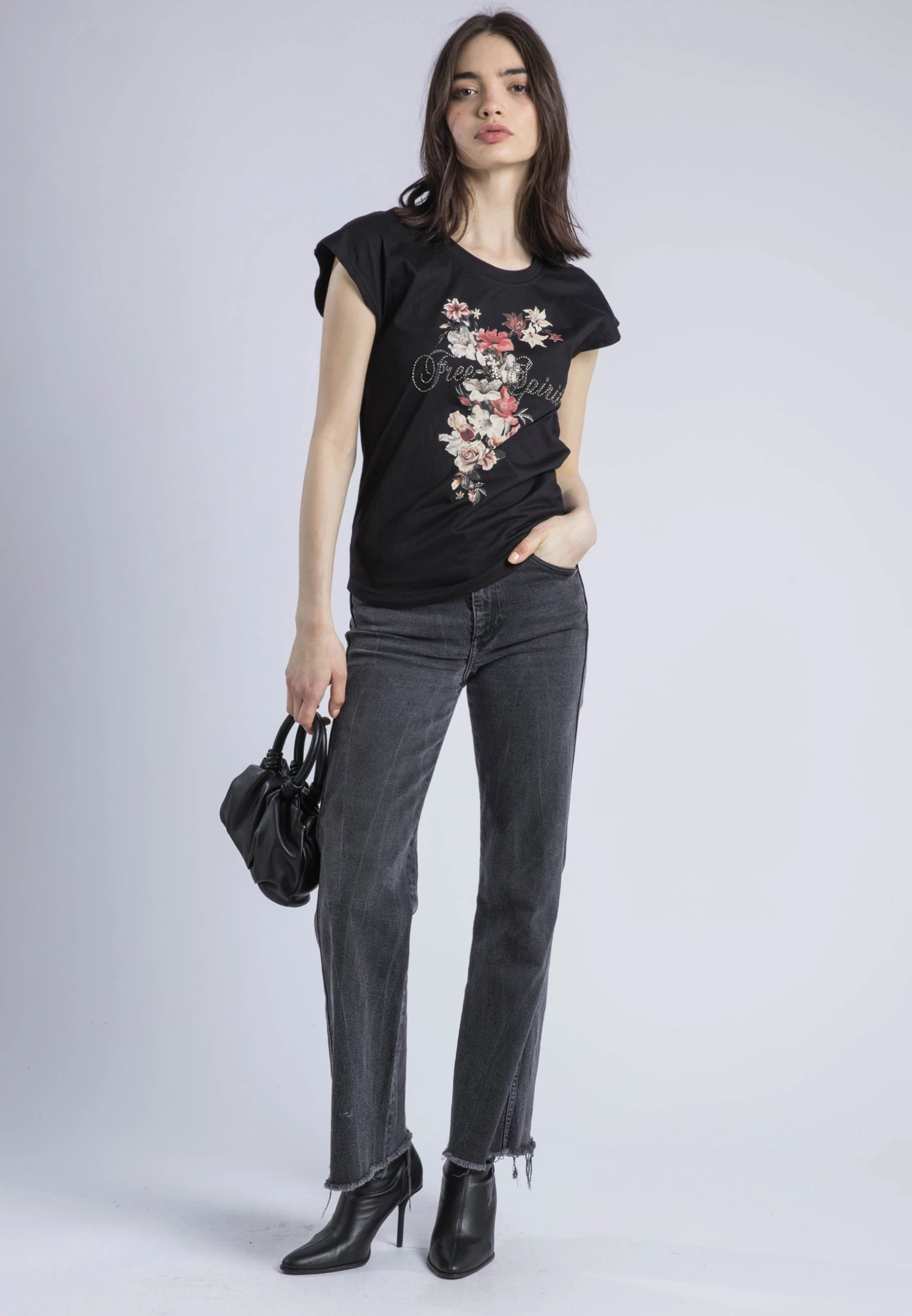 JILLIAN T-SHIRT BLACK FREE SPIRIT 5 JILLIAN T-SHIRT BLACK FREE SPIRIT - Image 5