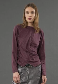 TIME TOP LS MAUVE WINE