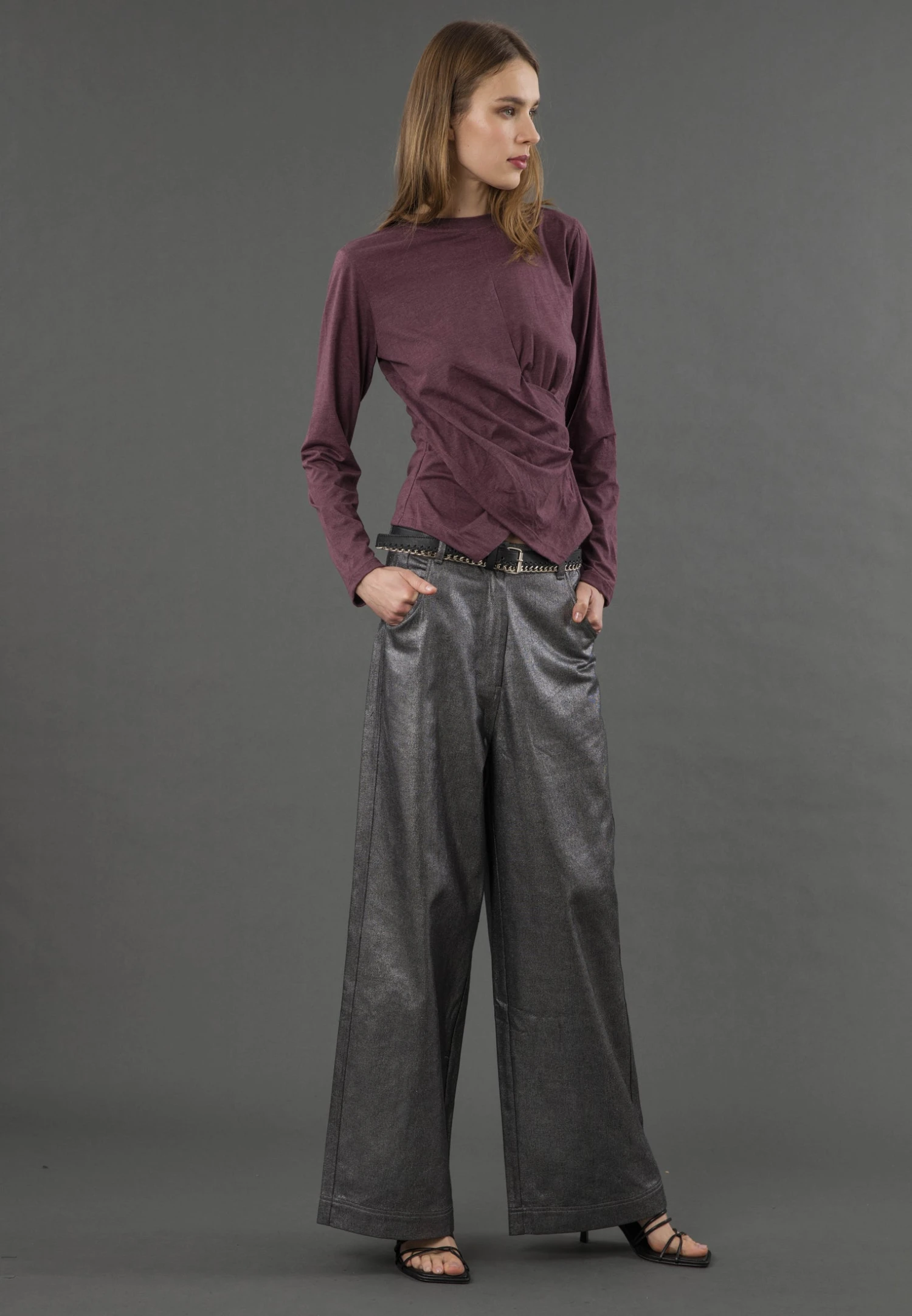 TIME TOP LS MAUVE WINE 4 TIME TOP LS MAUVE WINE - Image 4