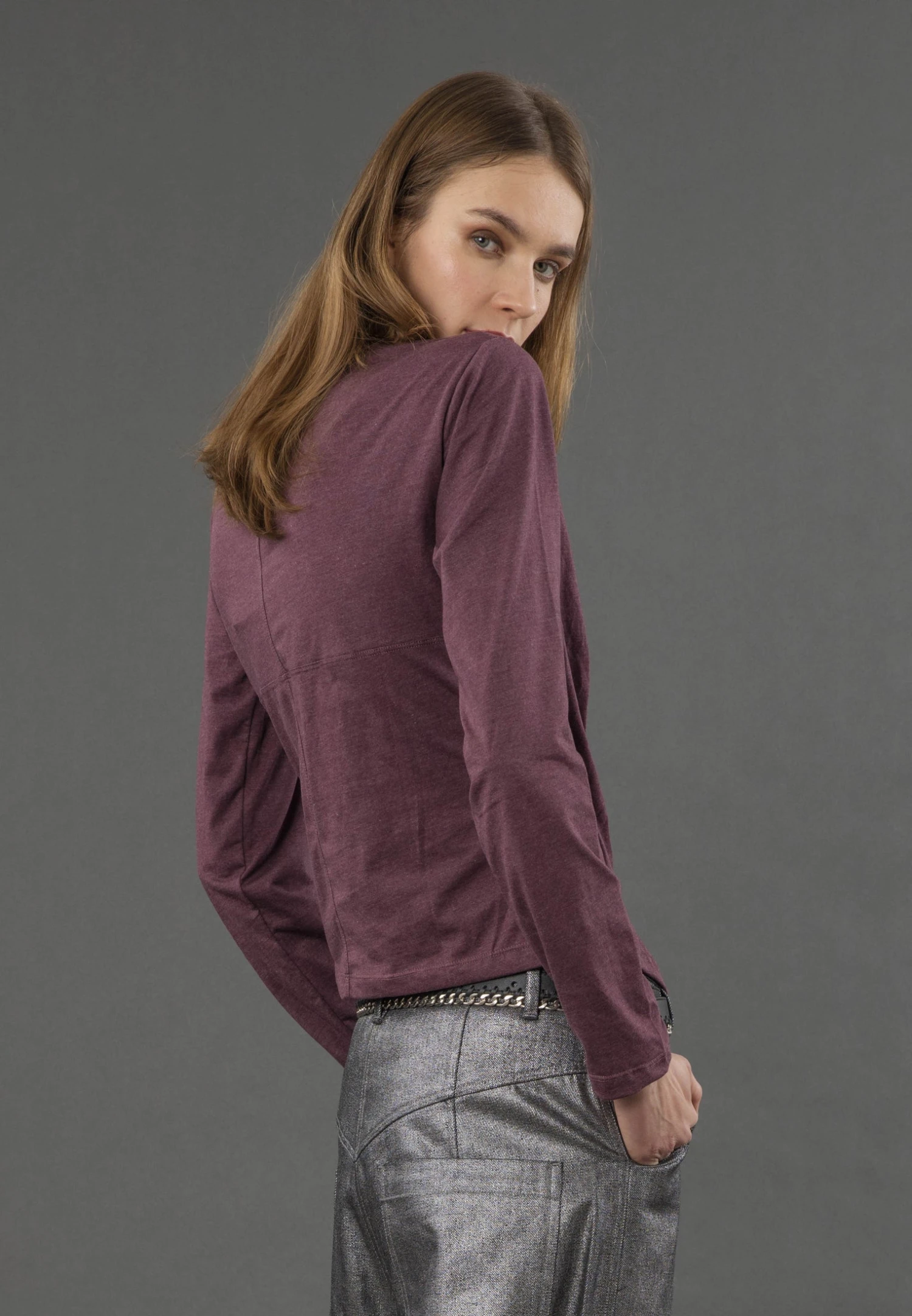 TIME TOP LS MAUVE WINE 3 TIME TOP LS MAUVE WINE - Image 3