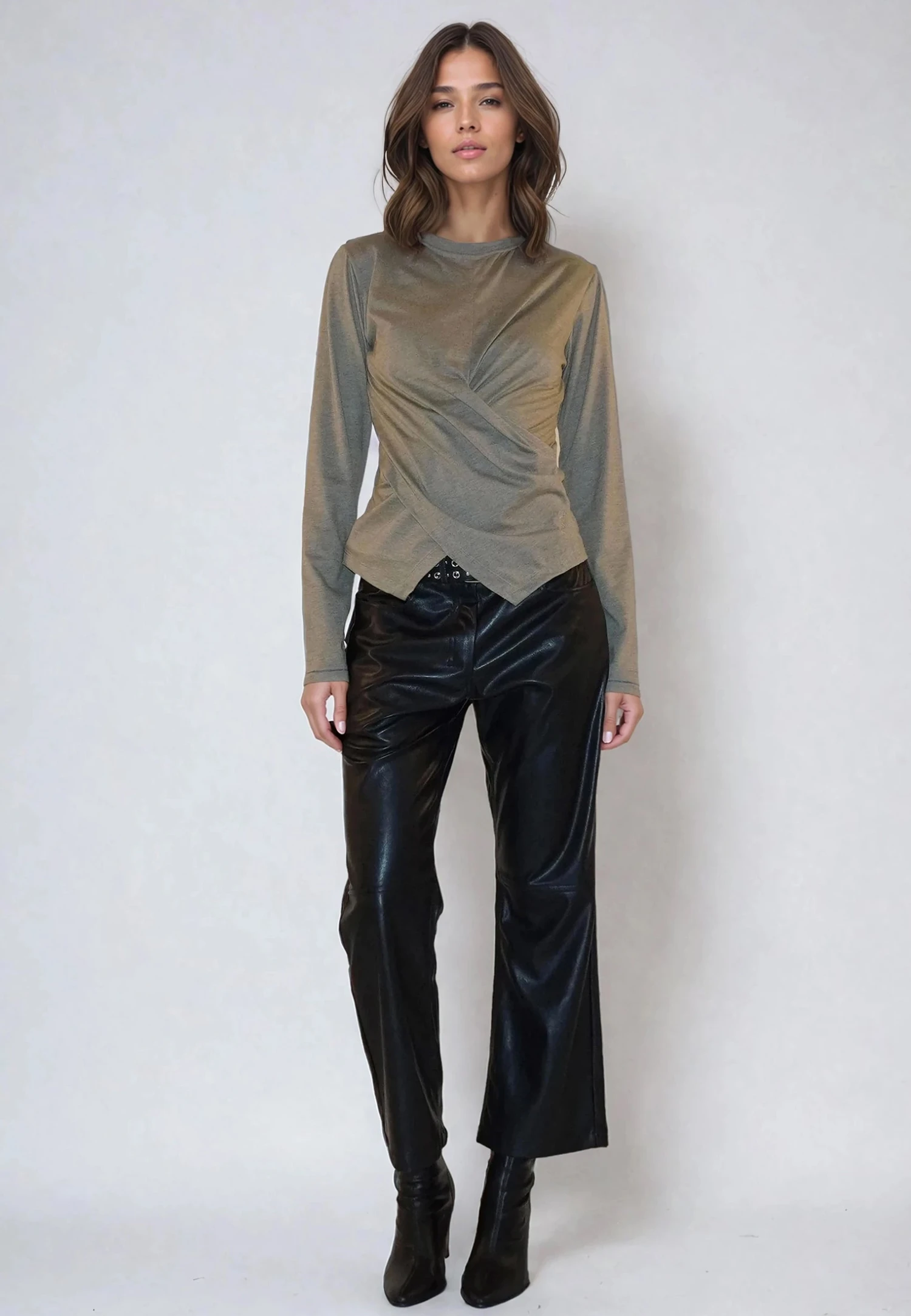 TIME TOP LS GREY MARL & PINE 5 TIME TOP LS GREY MARL & PINE - Image 5